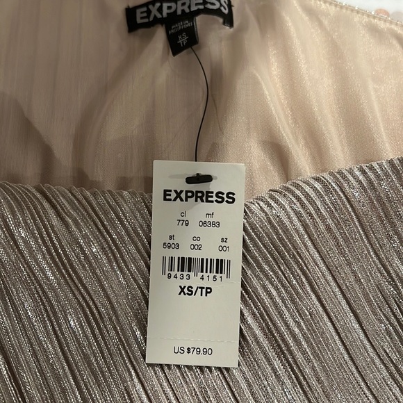 Express one-shoulder dress. Champagne/gold. Size XS. NWT. - Picture 4 of 4